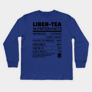 Helldivers 2 'Liber-tea' Nutrition Black Color Kids Long Sleeve T-Shirt